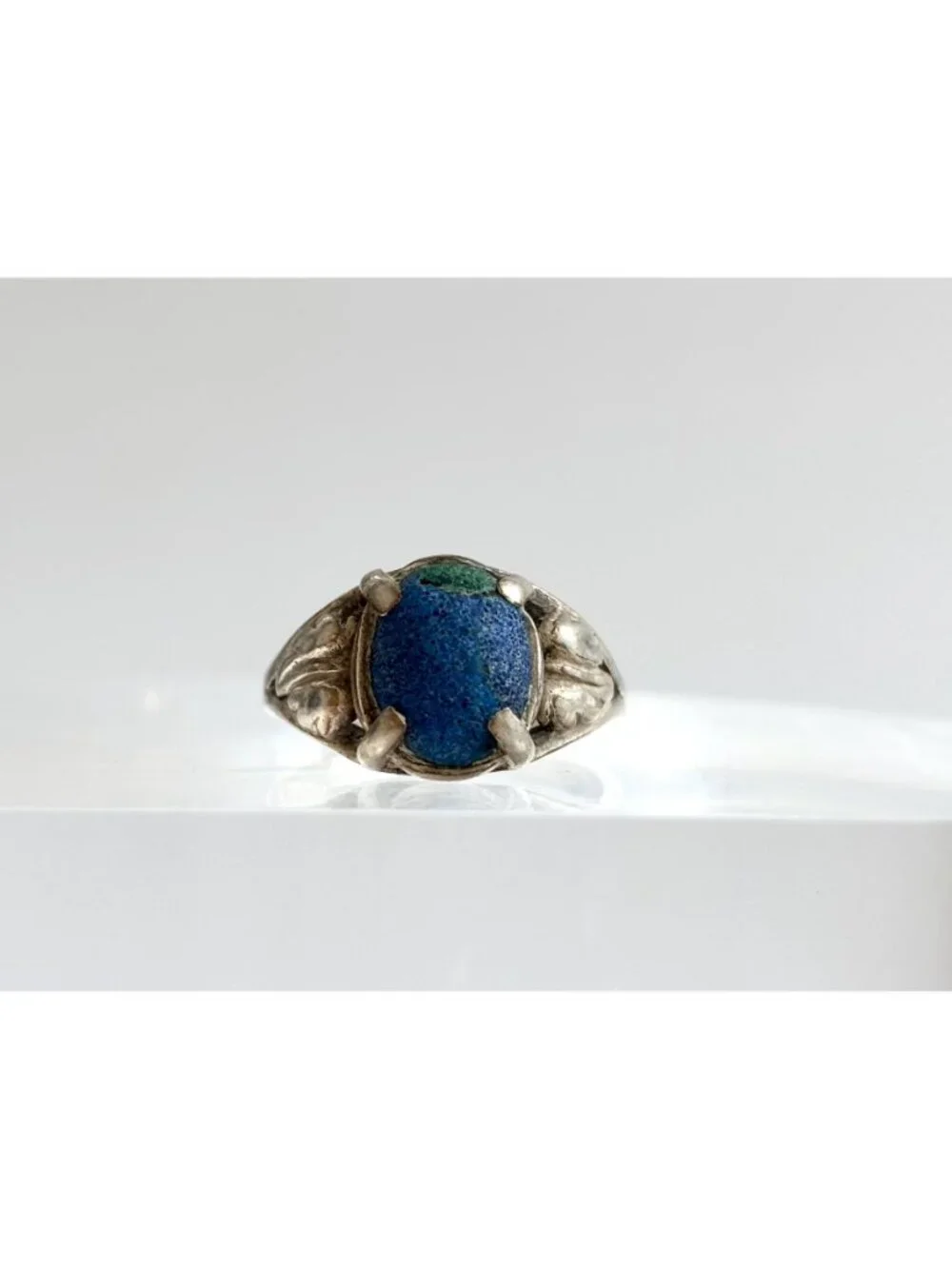 Lapis Lazuli Oval Cabochon Southwest Sterling Silver 925 Vintage Ring - sz 5.5